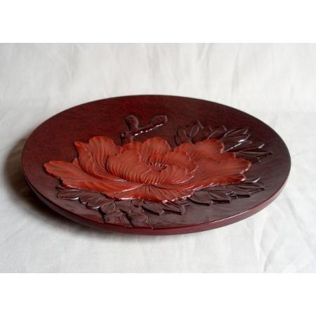 鎌倉彫 平 皿 八寸 牡丹 朱入り : 鎌倉彫廣堂 - 通販 - Yahoo!ショッピング