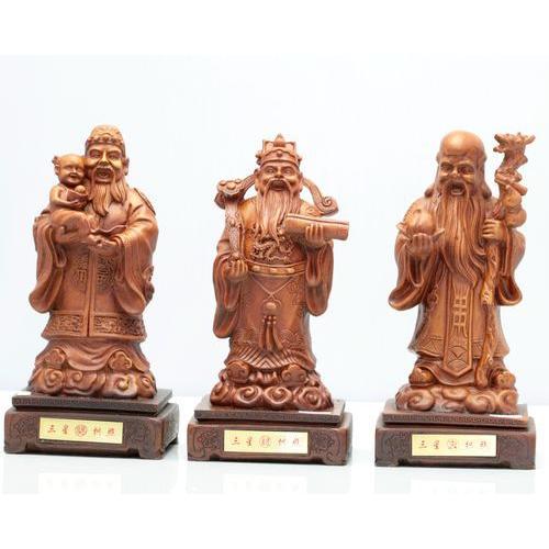 古備前 七福神 福禄寿 置物 錫 置物 七福神 福禄寿様 黒漆加工 [No.190