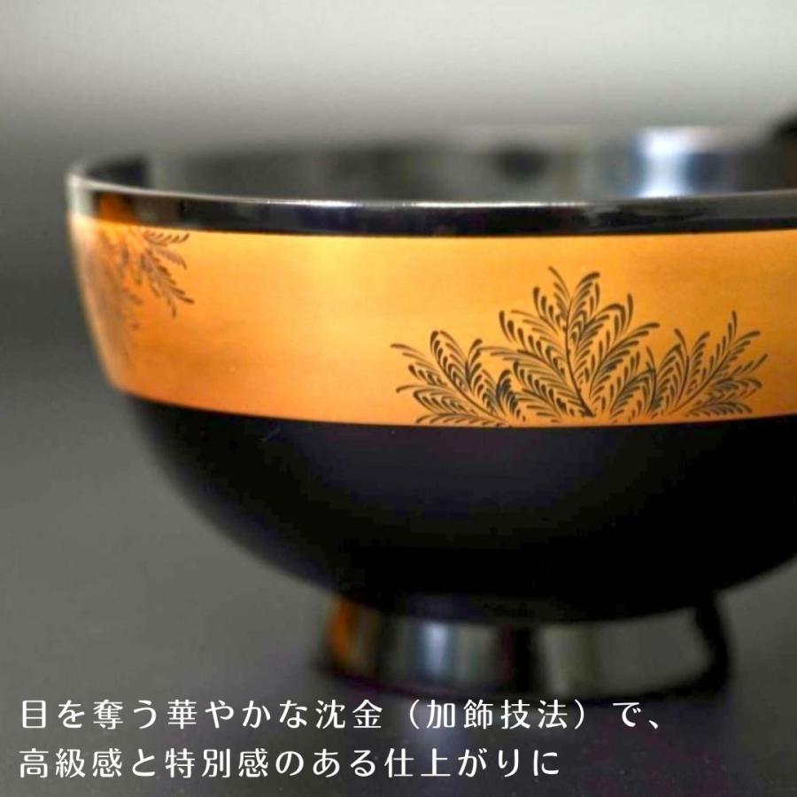 輪島塗 蓋付き吸物椀 10客 共箱 昭和レトロ アンティーク 金彩（管理2