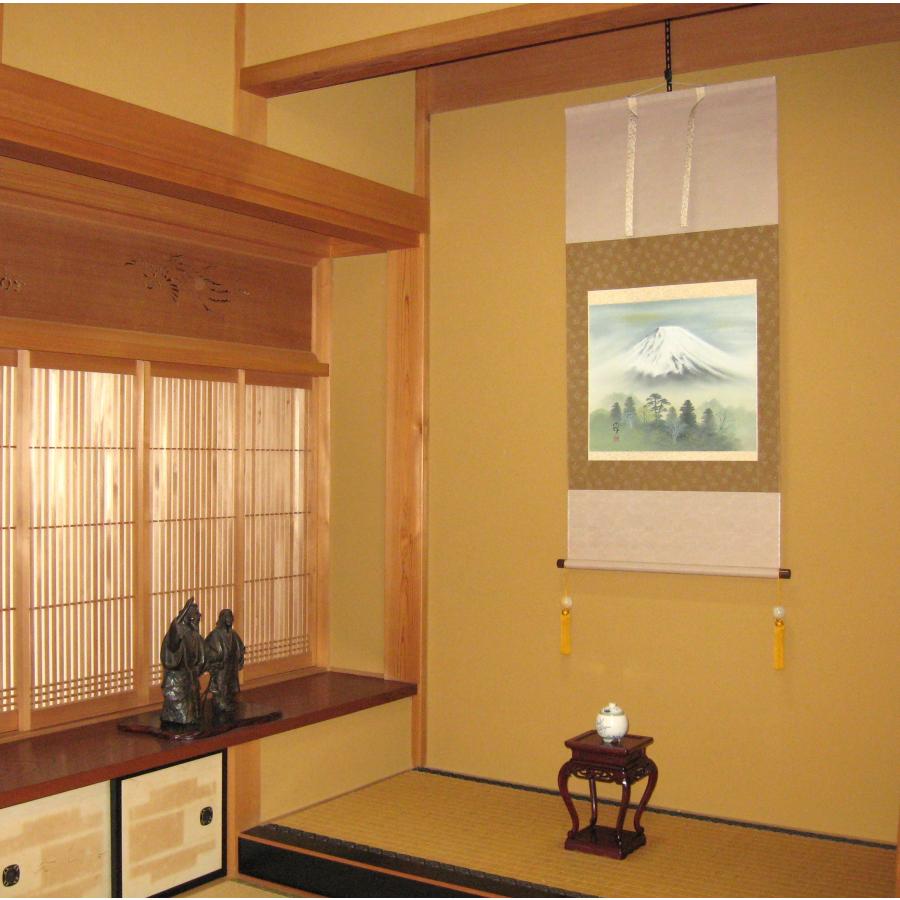 掛け軸 掛軸 富峰風景(富士山) 成瑞 (真筆・中古) 共箱・タトウ箱付