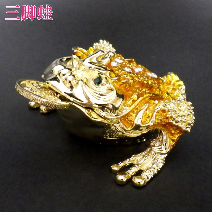 三本足 カエル 置物 風水 玄関 縁起 かわいい 三脚蟾蜍 カエルの置物