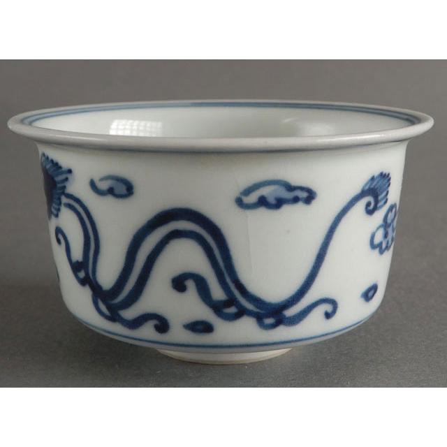 ニ 中国 清朝初期 染付龍紋碗 アンティーク 送料込み0321 ニ 中国 清朝