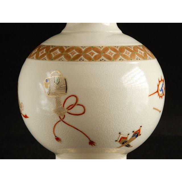 薩摩焼 人間国宝 十五代 沈壽官作 花瓶 桜花図 古美術品 骨董品 薩摩焼