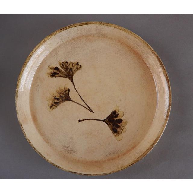 十二代 楽 吉左衛門 (弘入) 銀杏ノ絵 菓子皿 菓子器 : 古美術植松