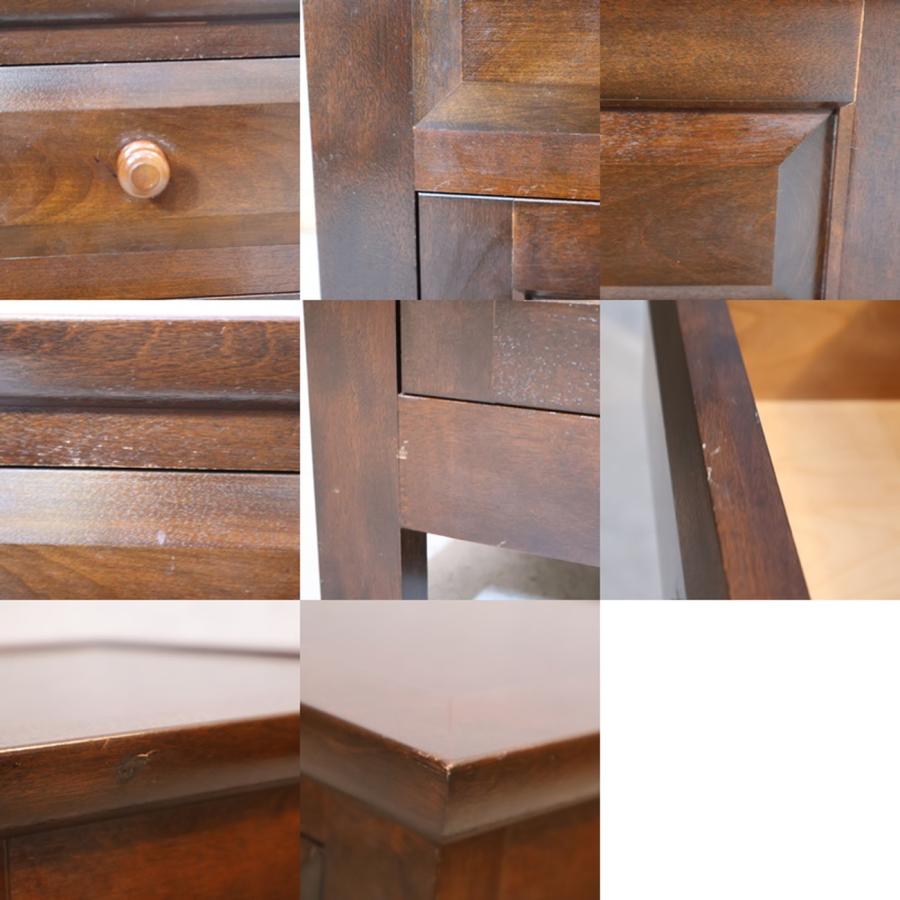 美品 松本民芸家具 ミズメザクラ無垢材 C型電話台 キャビネット 天然木