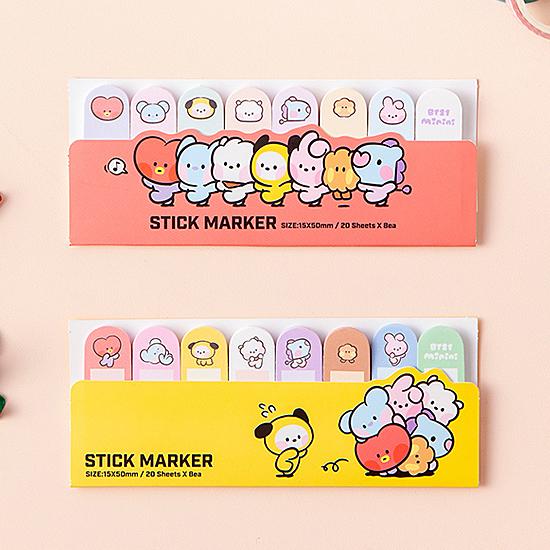 BT21 minini インデックス 付箋 8種セット [韓国][文具][文房具