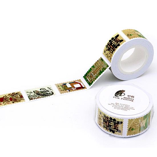 韓国 伝統絵画 切手型 マスキング テープ 伝統 文化 シール : 韓国情報