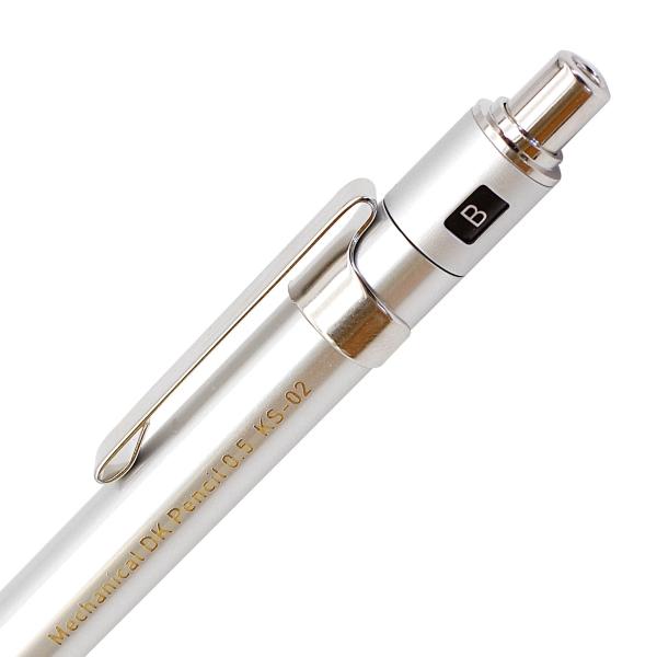 ダブルノック シャープペンシル 0.5mm シルバー KS-02-SV : 文具