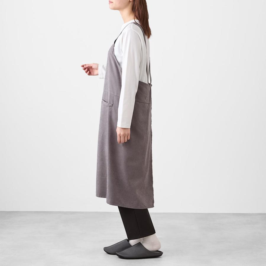 KEYUCA（ケユカ） エプロン キッチンエプロン 無地 かぶる バック