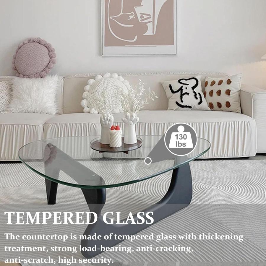 ミッドセンチュリー テーブル ガラス 3段サイドテーブル モダン 机