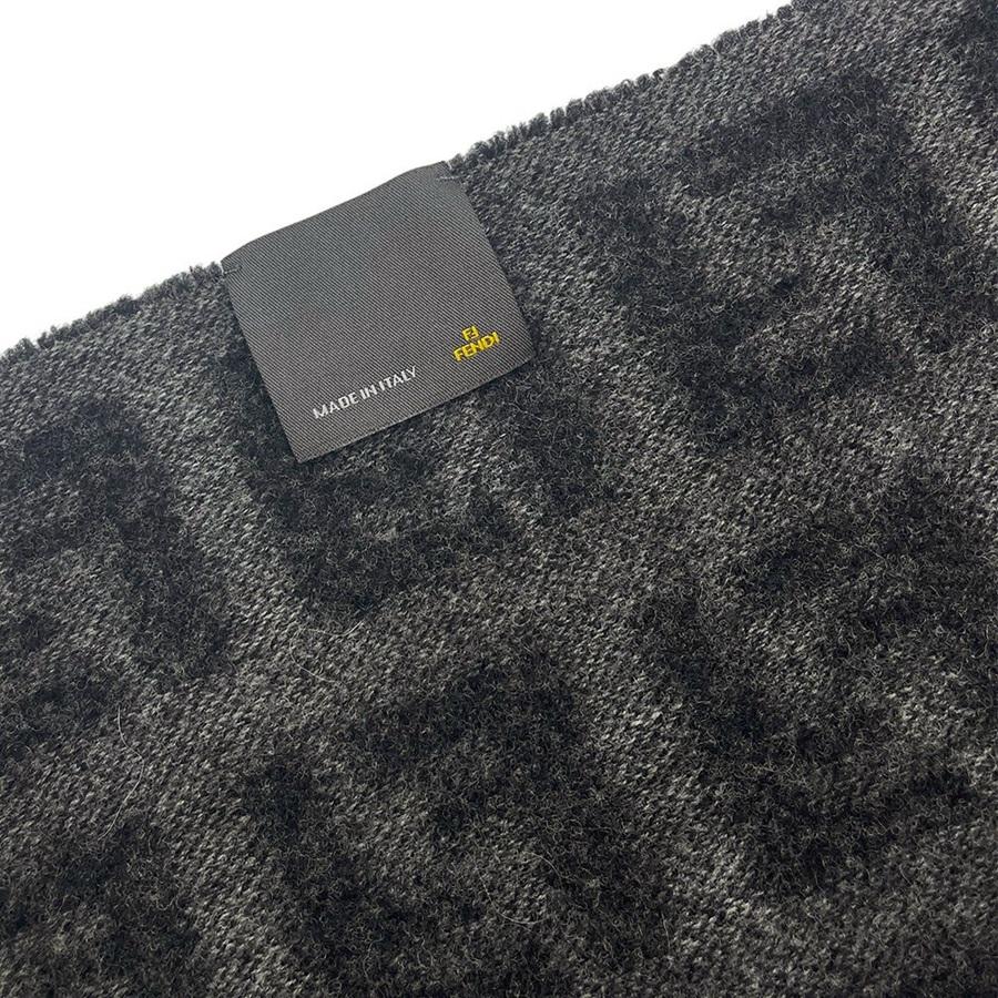 FENDI（フェンディ） マフラー ズッカ柄 フリンジマフラー ウール