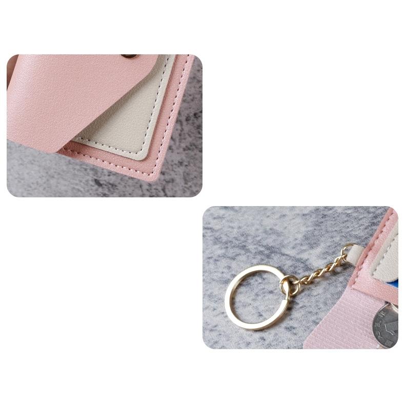 パスケース 定期入れ キーリング付き 横型 薄型 レザー調 カードケース