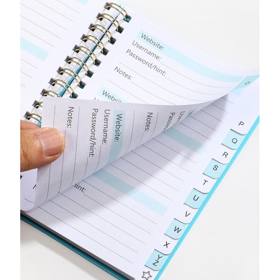 パスワードキーパーブック ノート A6サイズ リングノート インデックス