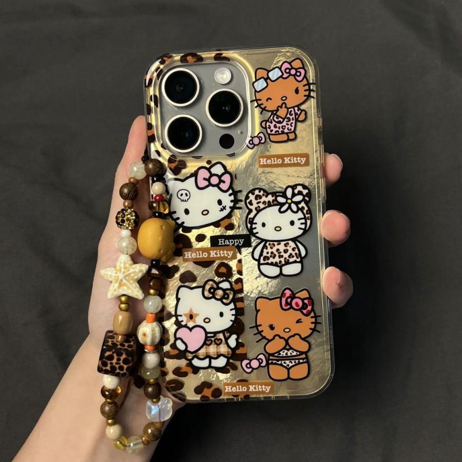 キティ スマホケース 日焼けキティ ヒョウ柄 iphone13ケース キティ