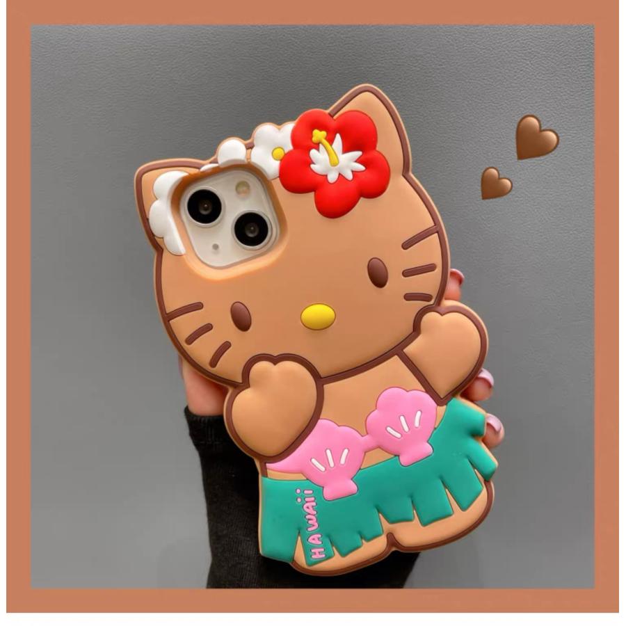 レア‼️レトロ‼️ 日焼けキティ 携帯カバー ハイビスカス ハワイアン