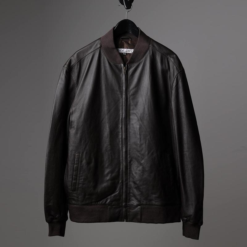 GARNIER ラムレザージャケット L 総柄 MA-1 ブルゾン 21年モデル