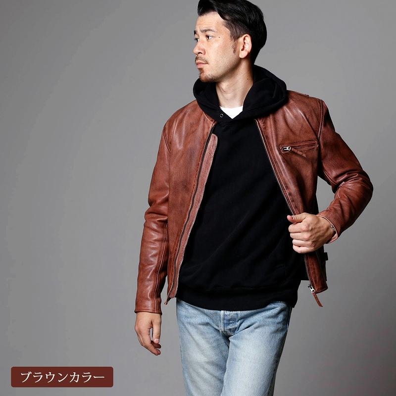 M*n様 レア 良品 ドッグファイト レザーシングルライダース レッド