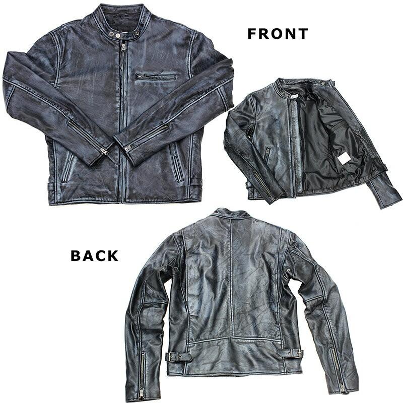 シングルライダースジャケット 革ジャン レザージャケット メンズ