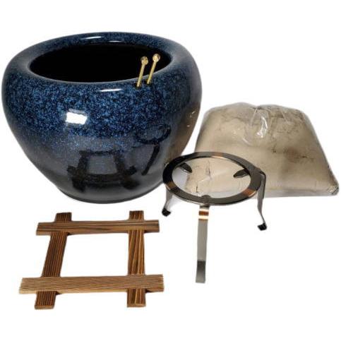 生子火鉢 10号 5点 セット 本わら灰付き（火箸・五徳・井ゲタ付き