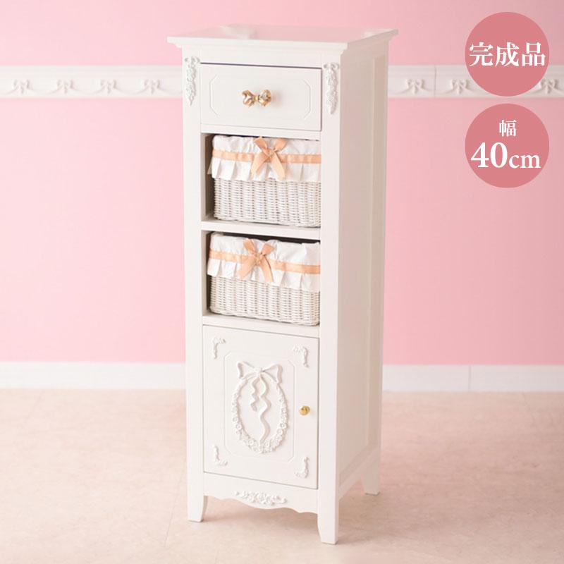 高級マホガニー使用 2段キャビネット 幅40cm 1人暮らし女子 姫系