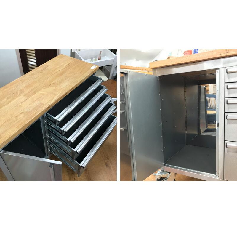 ツールキャビネット ステンレスキャビネット 天然木 W137 ステンレス製