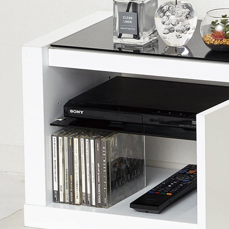 テレビ台 テレビボード 鏡面 ローボード 白 42v型 ガラス棚 おしゃれ