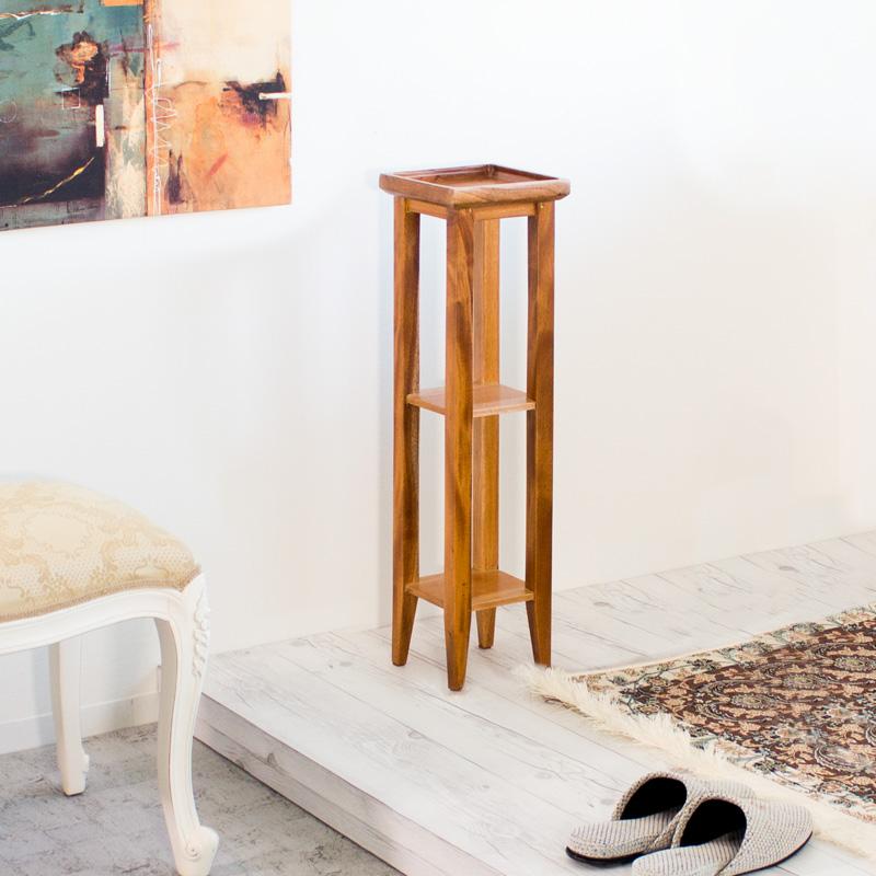 鍵置き 玄関 幅19 花台 黄金比 天然木 完成品 無垢材 消毒 スタンド