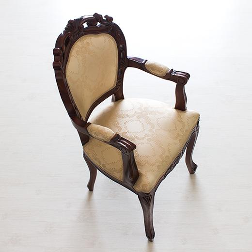 チェアー 椅子 マホガニー ひじ付き アンティーク 猫脚 ブラウン 送料