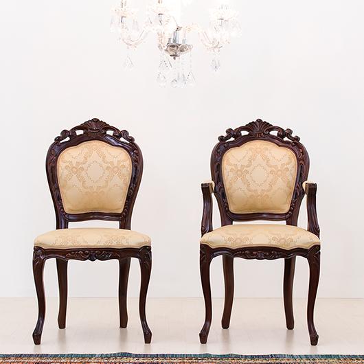 チェアー 椅子 マホガニー ひじ付き アンティーク 猫脚 ブラウン 送料