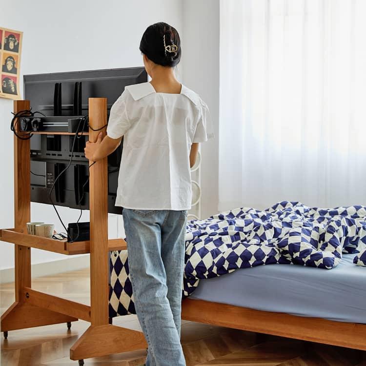 ナチュラル無垢材×スチールテレビスタンド 手渡し可能 ナチュラル無垢