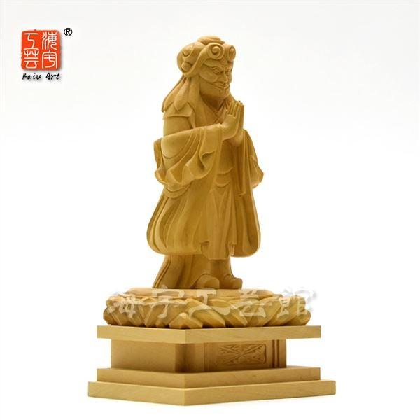 木彫り仏像 柘植【中山鬼子母神立像】 立3.5寸 総高約17cm : 海宇工芸