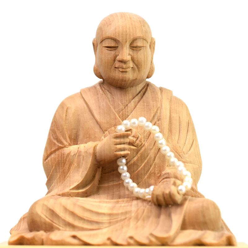 木彫り仏像 【蓮如上人・親鸞聖人】セット 柘植 坐2.0寸 浄土真宗西