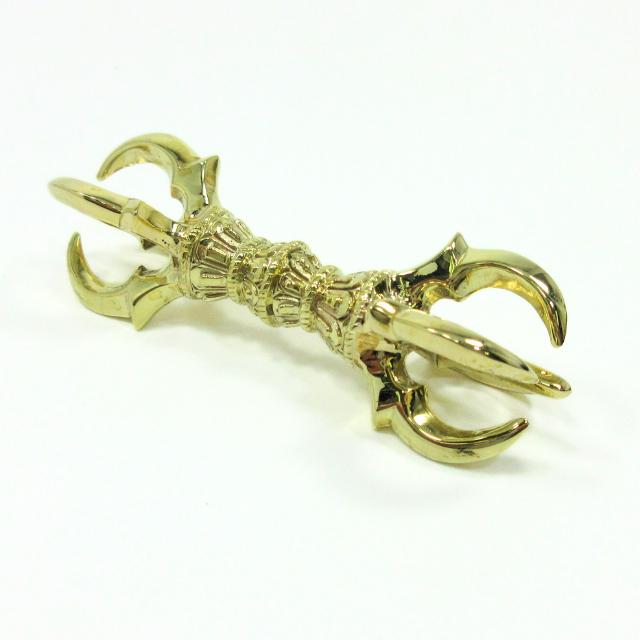 金剛杵 五鈷杵 バジュラ ドルジェ 長さ9cm 真鍮 お守り 金剛杵の五