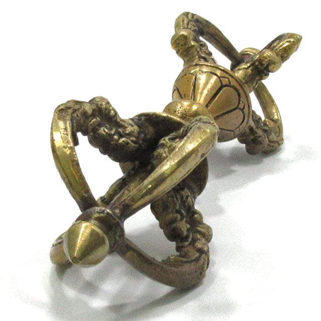 五鈷杵 バジュラ 銅製 金剛杵 特大約22．5cm 仏具 金属製 置物 前