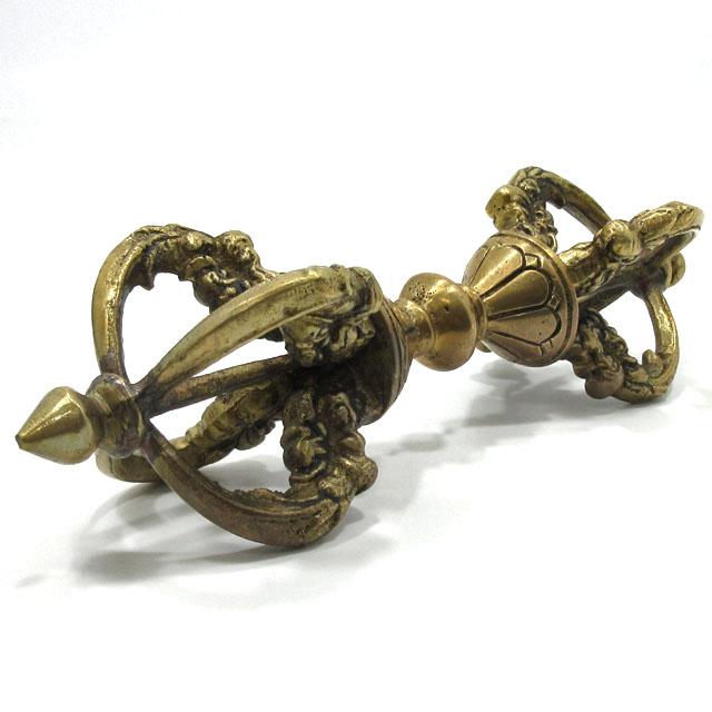 五鈷杵 バジュラ 銅製 金剛杵 特大約22．5cm 仏具 金属製 置物 前