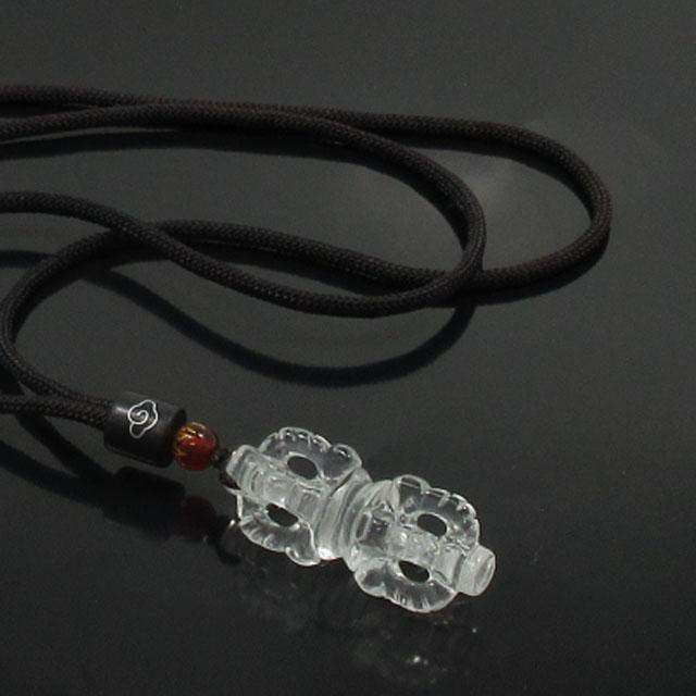 天然水晶 五鈷杵 金剛杵 密教法具 お守り ネックレス 透明水晶