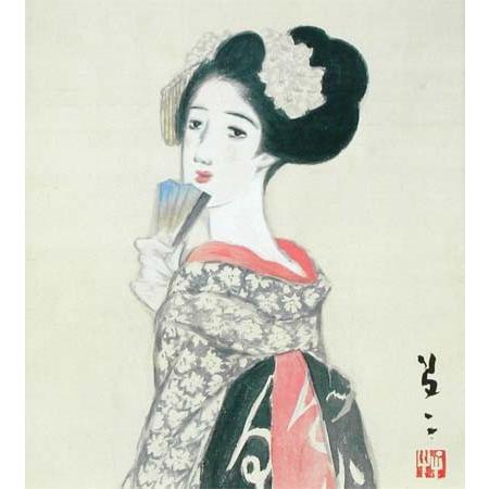 竹久夢二 絵画（色紙額） 美人画 : 掛け軸・絵画の専門店 掛軸堂画廊