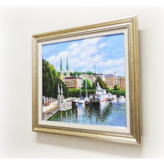 絵画 油絵 ルツェルン（スイス） （藤原英信） 【肉筆】【油絵】【外国