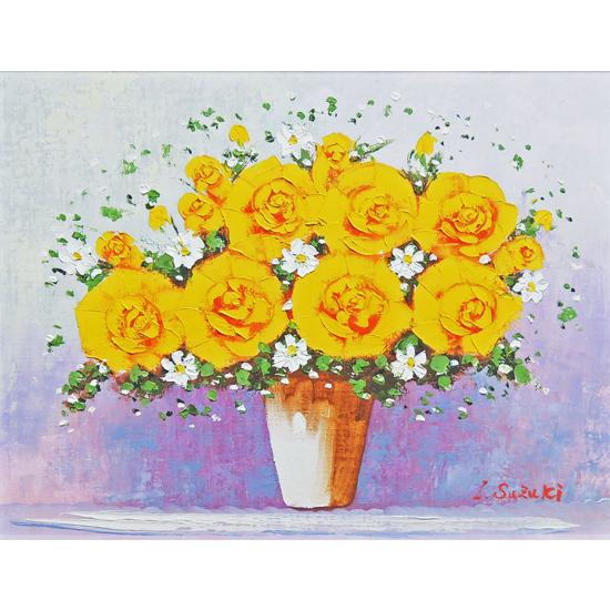 油絵 専用 黄色い花を差した花瓶 油絵 専用 黄色い花を差した花瓶