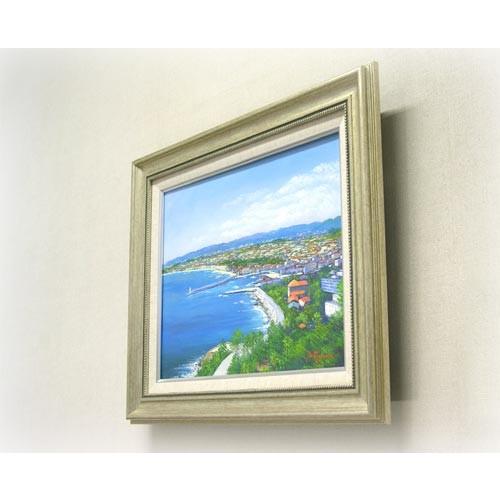 絵画 油絵 南フランス地中海コートダジュール （滝川英彦） 【海・山