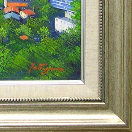 絵画 油絵 南フランス地中海コートダジュール （滝川英彦） 【海・山