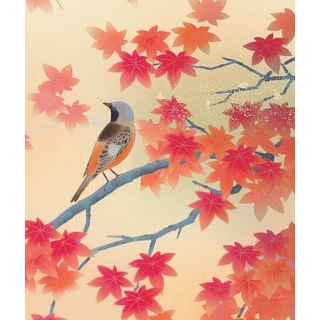 明治時代 日本画 木村関泉（きむら かんせん） 山水 掛軸 紅葉 秋 明治