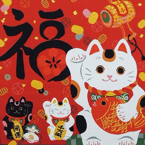 モダン掛け軸 開運のタペストリー 招き猫 【掛軸】【一間床・半間床