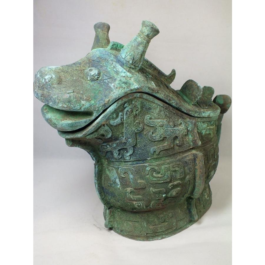 中国古物】青銅器「じこう（蓋付盛酒器）」285mm : 龍香堂ストア