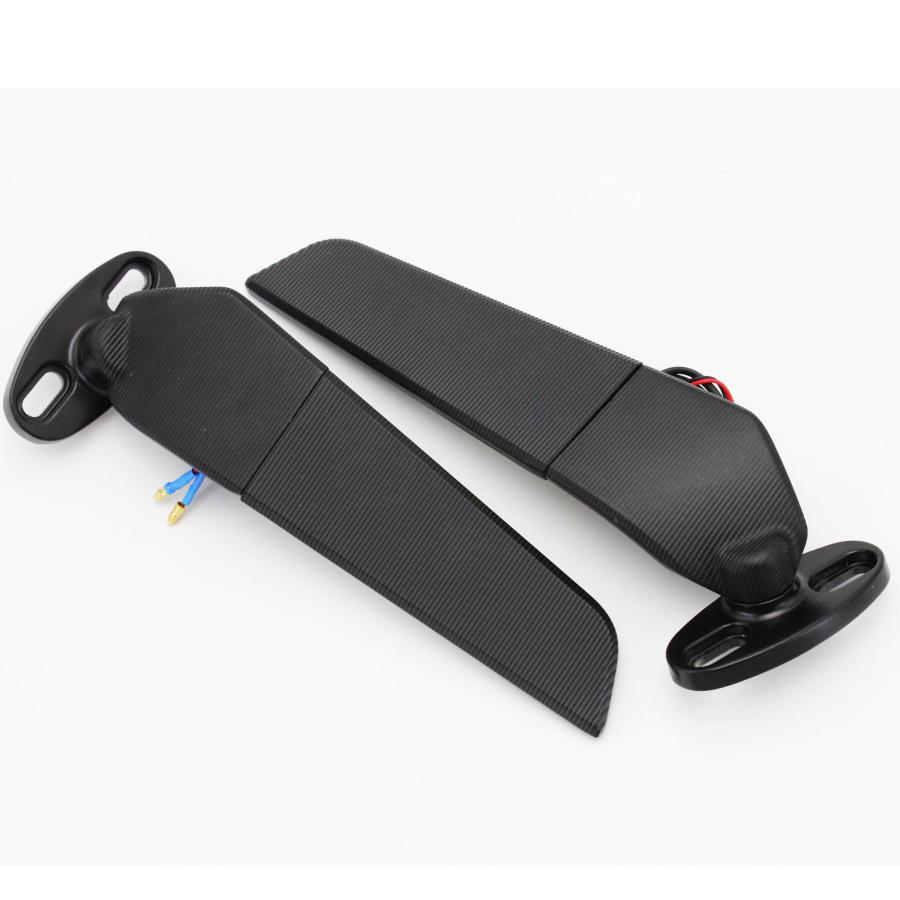 LEDウインカー付 エアロミラー ウイングミラー左右セット ブラック