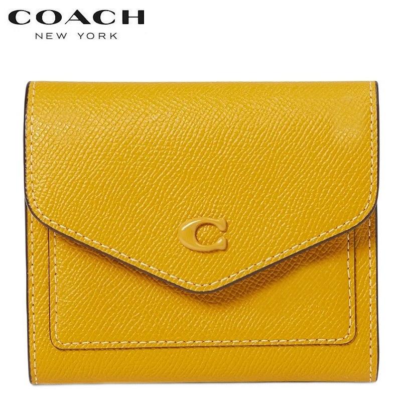 COACH（コーチ） ミニ財布 二つ折り財布 金運をもたらす黄色のサイフ