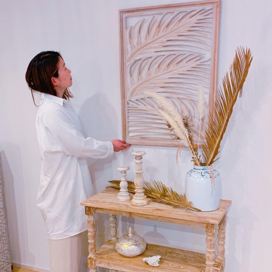 パームリーフレリーフ 60×80cmレリーフ アジアン パネル 壁飾り