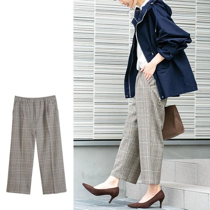 KAREI ラシャチェック柄 チェックパンツ グレンチェック レディース