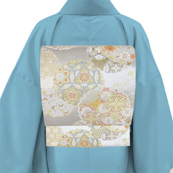 袋帯 シルバー 銀色 志都香 正絹 仕立て付き 帯 フォーマル お茶会