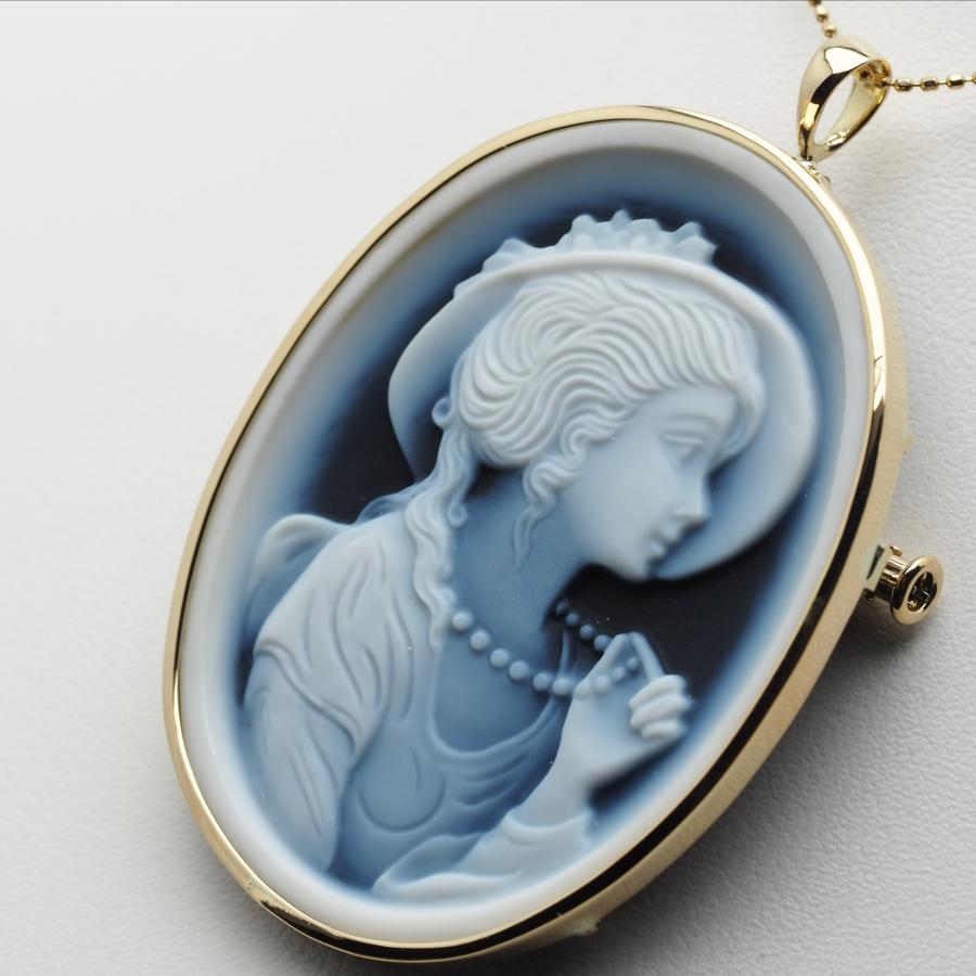 ヴィンテージ鼈甲カメオK 18ペンダントトップ&ブローチ